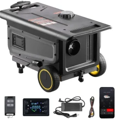 VEVOR Diesel Heater, 8KW, DC 12V/24V, All in One Portable Diesel Air Heater with Bluetooth APP Control, Remote Control and LCD Screen, Trolley Design, 1.3 Gal Fuel Tank for Trucks, Vans, RVs, Campers