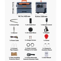 VEVOR Diesel Heater, 8KW, DC 12V/24V, All in One Portable Diesel Air Heater with Bluetooth APP Control, Remote Control and LCD Screen, 1.3 Gal Fuel Tank for Trucks, Vans, RVs, Campers, and Garages