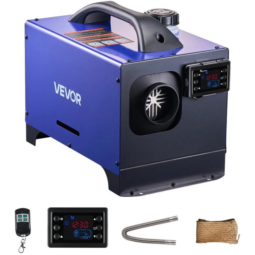 VEVOR Diesel Heater, 8KW, DC 12V/24V, All in One Portable Diesel Air Heater with Remote Control and LCD Display, Fast Heating Low Noise, 1.3 Gal Fuel Tank for Vehicles, RVs, Vans, Tractors and Trucks