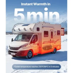 VEVOR Diesel Heater, 8KW, DC 12V/24V, Portable Diesel Air Heater with Remote Control and LCD Screen, Fast Heating Low Noise, 2.6 Gal Large Fuel Tank for Vehicles, Vans, RVs, Campers, and Trucks