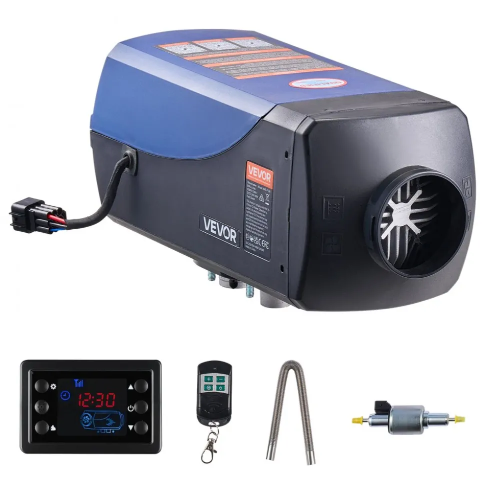 VEVOR Diesel Heater, 8KW, DC 12V/24V, Portable Diesel Air Heater with Remote Control and LCD Screen, Fast Heating Low Noise, 2.6 Gal Large Fuel Tank for Vehicles, Vans, RVs, Campers, and Trucks