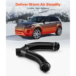VEVOR Diesel Heater Pipe Duct Vent Kit, 3-inch Heater Pipe Warm Air Outlet Vent Set with Y-Shaped Connector & Air Duct Clamps, Parking Heaters Air Ducts Vent Kit for 5KW 8KW Diesel Heaters, Black