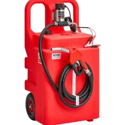 VEVOR Diesel Transfer Tank, 32 Gallon, Portable Kerosene Tank with 12V DC 10GPM Electric Transfer Pump, 13 ft Delivery Hose & Self-sealing Nozzle, Compatible with Diesel & Kerosene