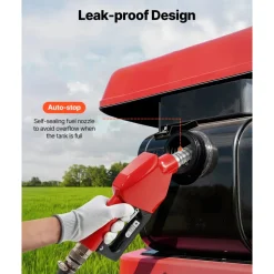 VEVOR Diesel Transfer Tank, 32 Gallon, Portable Kerosene Tank with 12V DC 10GPM Electric Transfer Pump, 13 ft Delivery Hose & Self-sealing Nozzle, Compatible with Diesel & Kerosene