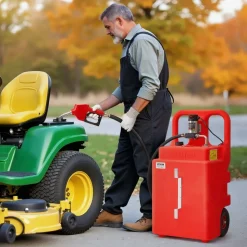 VEVOR Diesel Transfer Tank, 32 Gallon, Portable Kerosene Tank with 12V DC 10GPM Electric Transfer Pump, 13 ft Delivery Hose & Self-sealing Nozzle, Compatible with Diesel & Kerosene
