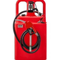 VEVOR Diesel Transfer Tank, 32 Gallon, Portable Kerosene Tank with 12V DC 10GPM Electric Transfer Pump, 13 ft Delivery Hose & Self-sealing Nozzle, Compatible with Diesel & Kerosene