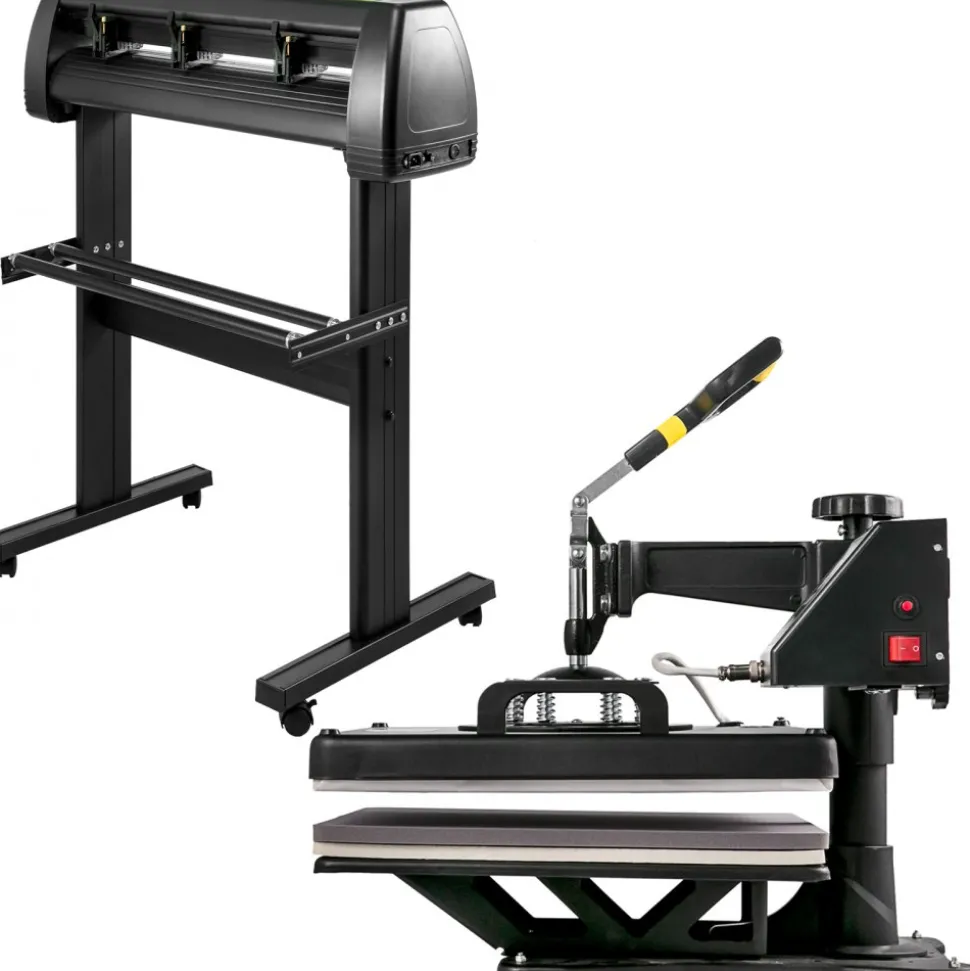 VEVOR Digital Clamshell 15" X 15" (38 X 38cm) Heat Transfer Press + 28 Inch Vinyl Cutter Machine Kit Software