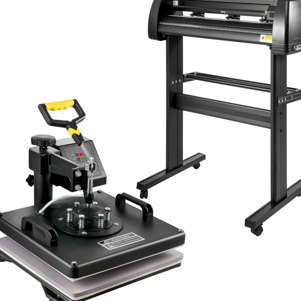 VEVOR Digital Clamshell 15" X 15" (38 X 38cm) Heat Transfer Press + 28 Inch Vinyl Cutter Machine Kit Software