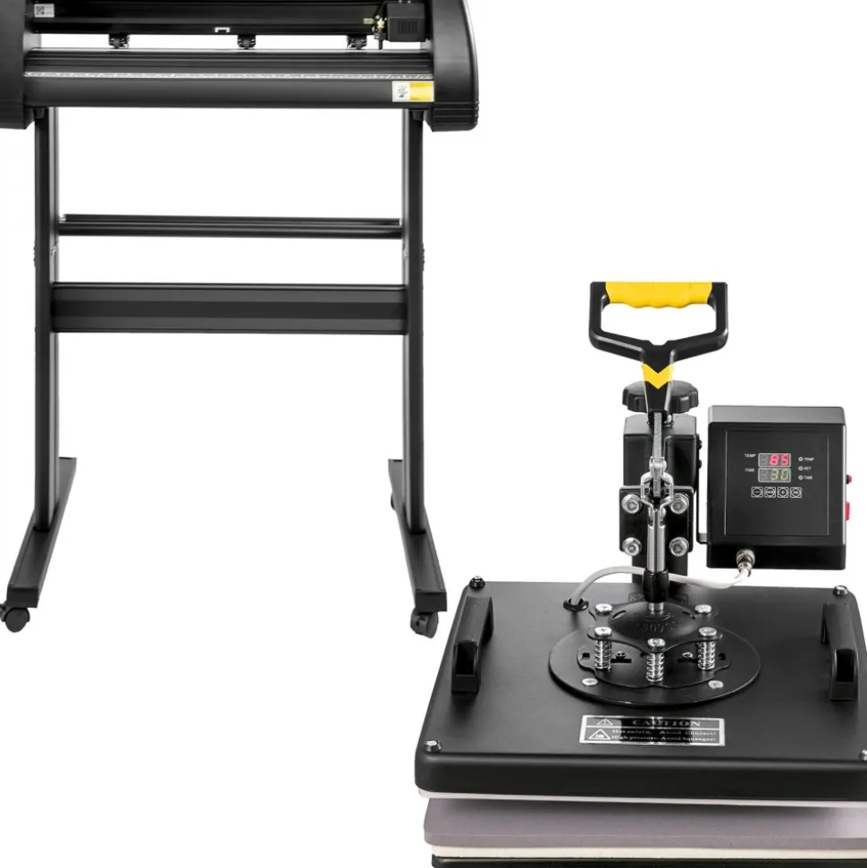 VEVOR Digital Clamshell 15" X 15" (38 X 38cm) Heat Transfer Press + 28 Inch Vinyl Cutter Machine Kit Software