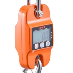 VEVOR Digital Crane Scale, 880 lbs/400 kg Max Capacity, Handheld Hanging Scale with Cast Aluminum Case & LCD Display, 0.2 lbs Division & 3 Unit Switch, Auto-Off Setting for Farm Hunting Fishing, Orange