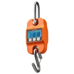 VEVOR Digital Crane Scale, 880 lbs/400 kg Max Capacity, Handheld Hanging Scale with Cast Aluminum Case & LCD Display, 0.2 lbs Division & 3 Unit Switch, Auto-Off Setting for Farm Hunting Fishing, Orange