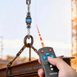 VEVOR Digital Crane Scale, 22000 lbs/10 T Max Capacity, Heavy Duty Industrial Hanging Scale with Cast Aluminum Case & LCD Display, 5 lbs Division & 3 Unit Switch, Remote Control for Garage Factory