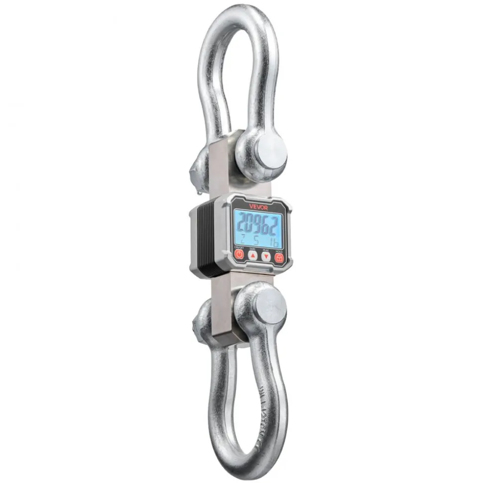 VEVOR Digital Crane Scale, 22000 lbs/10 T Max Capacity, Heavy Duty Industrial Hanging Scale with Cast Aluminum Case & LCD Display, 5 lbs Division & 3 Unit Switch, Remote Control for Garage Factory