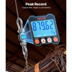 VEVOR Digital Crane Scale, 22000 lbs/10 T Max Capacity, Heavy Duty Industrial Hanging Scale with Cast Aluminum Case & LCD Display, 5 lbs Division & 3 Unit Switch, Remote Control for Garage Factory