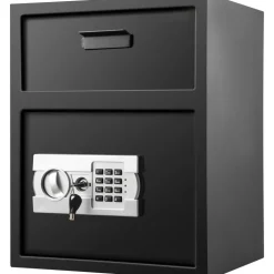 VEVOR Digital Depository Safe 1.7 Cubic Feet Made of Carbon Steel Electronic Code Lock Depository Safe with Deposit Slot with Two Emergency Keys Depository Box for Home Hotel Restaurant and Office