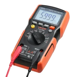 VEVOR Digital Multimeter, 6000-Count TRMS DC/AC Voltmeter Current Tester, Auto-Ranging Multimeter for Current Voltage Resistance Capacitance Temperature Diodes Continuity Low Impedance Measurment