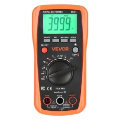 VEVOR Digital Multimeter, 4000-Count TRMS DC/AC Voltmeter Current Tester, Auto-Ranging Multimeter for Current Voltage Resistance Capacitance Temperature Diodes Continuity Duty-Cycle Measurments