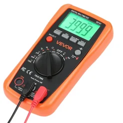 VEVOR Digital Multimeter, 4000-Count TRMS DC/AC Voltmeter Current Tester, Auto-Ranging Multimeter for Current Voltage Resistance Capacitance Temperature Diodes Continuity Duty-Cycle Measurments