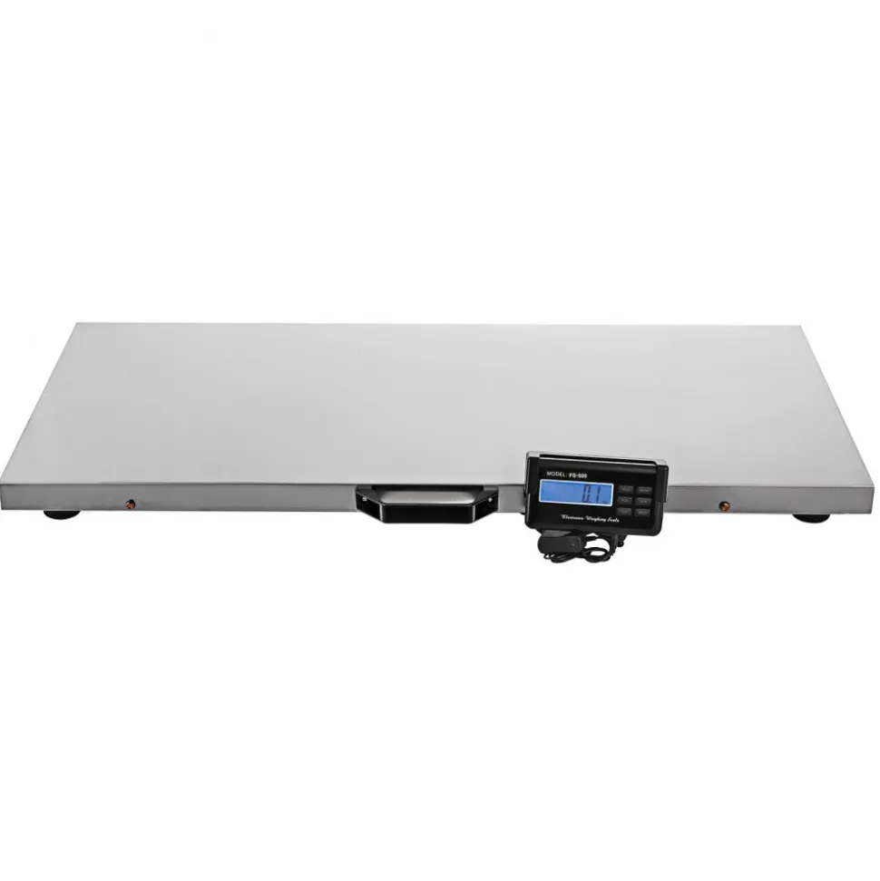 VEVOR Digital Postal Scale, 0.2 lbs Dual Accuracy, 1100 lbs Commercial Weight Scale with Hold/Tare Function & LCD Display, Fit for Packages, Postage, Luggage, Battery and Power Adapter Included