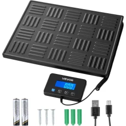 VEVOR Digital Postal Scale, 0.7 oz/3.5 oz Dual Accuracy, 660 lbs Commercial Weight Scale with Hold/Tare Function & LCD Display, Fit for Packages, Postage, Luggage, Battery & Charging Cable Included