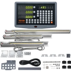 VEVOR Digital Readout 16 inch & 18 inch & 38 inch Linear Scale 3 Axis DRO Display Kit Multifunctional Crystal-Clear Display Precision 5μm Read Head
