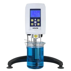 VEVOR Digital Rotary Viscometer, 10-2,000,000 mPa.s(cP), ±2% Accuracy, 100-240V Digital Rotational Viscosity Meter with 4 Rotors and Temperature Probe, LCD Display, Lab Viscometer for Fluid Testing