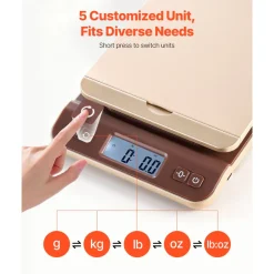 VEVOR Digital Shipping Postal Scale, 0.1 oz High Accuracy, 88 lbs Postal Scale with Hold/Tare/Auto-off Function, Flip Holder Design & Easy Calibration, Fit for Home and Office Use, Battery Included