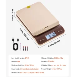 VEVOR Digital Shipping Postal Scale, 0.1 oz High Accuracy, 88 lbs Postal Scale with Hold/Tare/Auto-off Function, Flip Holder Design & Easy Calibration, Fit for Home and Office Use, Battery Included