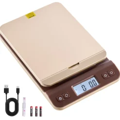 VEVOR Digital Shipping Postal Scale, 0.1 oz High Accuracy, 88 lbs Postal Scale with Hold/Tare/Auto-off Function, Flip Holder Design & Easy Calibration, Fit for Home and Office Use, Battery Included