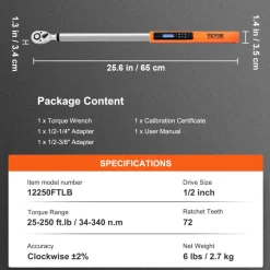 VEVOR Digital Torque Wrench, 1/2
