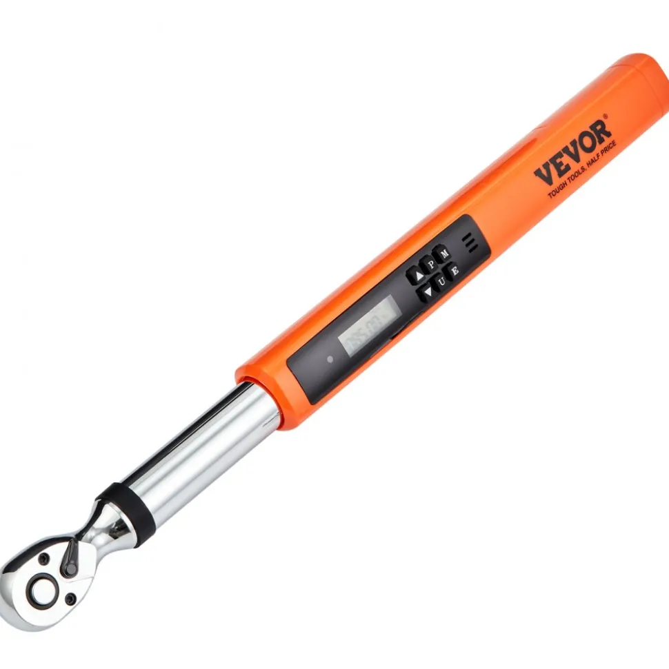 VEVOR Digital Torque Wrench, 3.7-37ft.lb/5-50n.m 3/8" Drive Electronic Torque Wrench, Torque Wrench Kit Torque Range Accurate to ±2%, 3-Mode Adjustable Torque Wrench Set with LED Buzzer Calibration
