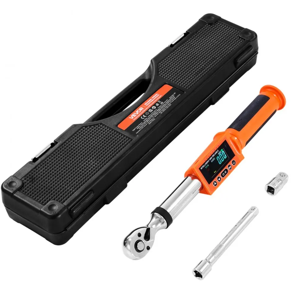 VEVOR Digital Torque Wrench, 3/8 Inch Drive, 0-99.57 lbf-ft / 0-135 N.m, 72-Tooth, ±2% High Accuracy Electronic Torque Wrench with Preset Value, Buzzer and LED Notification, for Automotive Motorcycle