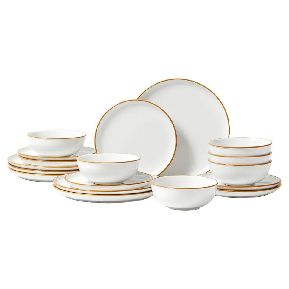 VEVOR Dinnerware Set, Service for 6 (18 PCS), Round Plates and Bowls Sets, Scratch Resistant Ceramic Dinner Ware, Dishwasher and Microwave Suitable Kitchen Dish, for Dessert Salad Soup Pasta, White