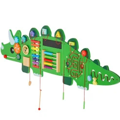 VEVOR Dinosaur Activity Wall Busy Board Panels, 11 Activities, Montessori Sensory Wall Toy for Kids 3-12 Years, Montessori Learning Activity Center, Ideal for Toddler Playroom Nursery Classroom