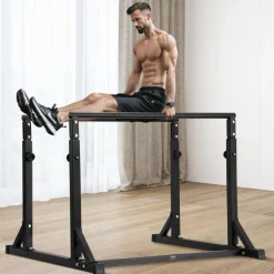 VEVOR Dip Bar, 800 lbs Capacity, Heave Duty Dip Stand Station with Adjustable Height, Fitness Workout Dip Bar Station Stabilizer Parallette Push Up Stand, Parallel Bars for Strength Training Home Gym