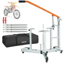 VEVOR Dirt Bike and Dual Sport Tire Changer, Fits for 16"-21" Wheels, 15/17/20/25 mm Axles, Heavy Duty Dirt Bike Tire Changing Tool Kit with Bead Breaker, Irons, Protective Sleeves, and Storage Bag