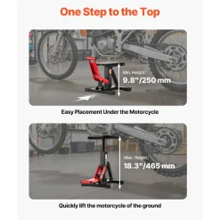 VEVOR Dirt Bike Lift Stand, Motorcycle Jack Lift Stand 1200lbs Capacity and Hydraulic Lift Operation, Hoist Table Adjustable Height 9.8
