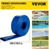 VEVOR Discharge Hose, 1-1/2" x 100', PVC Fabric Lay Flat Hose, Heavy Duty Backwash Drain Hose with Clamps, Weather-proof & Burst-proof, Ideal for Swimming Pool & Water Transfer, Blue