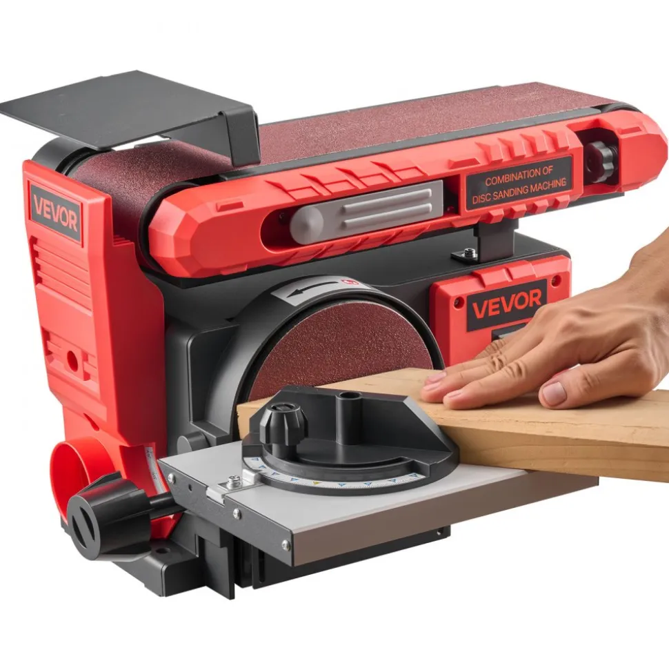 VEVOR 6" Disc Sander & 4" x 36" Belt Sander, 400W Professional Belt Disc Sanders Combo with 0 - 45° Adjustable Worktable & Dust Collection Port for Woodworking, Knife Sharpening, DIY Crafting