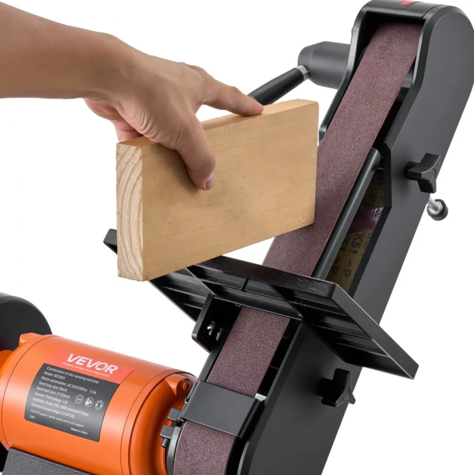 VEVOR 6" Disc Sander & 2" x 42" Belt Sander, 420W Professional Bench Belt Disc Sanders Combo with Multiple Angle Adjustments for DIY Woodworking, Furniture Refinishing, Knife Sharpening