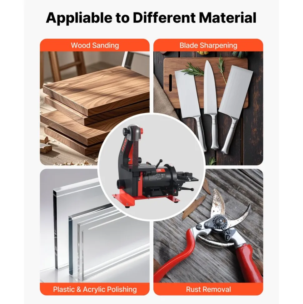 VEVOR 5" Disc Sander & 1" x 30" Belt Sander, 250W Benchtop Belt Disc Sanders Combo with 0 - 45° Adjustable Worktable & Dust Collection Ports for Woodworking, Furniture Refinishing, DIY Crafting