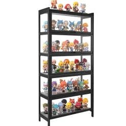 VEVOR Display Cabinet with Acrylic Doors, 68 in Tall 5-Tier Curio Cabinet, Natural Wooden Fame, Collectibles Toy Organizers Rack & Display Case, Bookshelf for Home, Office, Playroom, Living Room