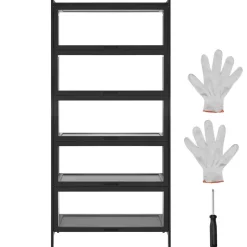 VEVOR Display Cabinet with Acrylic Doors, 68 in Tall 5-Tier Curio Cabinet, Natural Wooden Fame, Collectibles Toy Organizers Rack & Display Case, Bookshelf for Home, Office, Playroom, Living Room