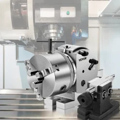 VEVOR Dividing Head BS-0 5Inch 3 Jaw Chuck Dividing Head Set Precision Semi Universal Dividing Head for Milling Machine Rotary Table Tailstock Milling Set (5 Inch Chuck)