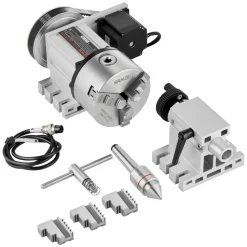 VEVOR Dividing Head, K11-100mm 3-Jaw Chuck, CNC Router Milling Machine Rotational Axis 4th Axis A Axis Indexing Head, 2.6