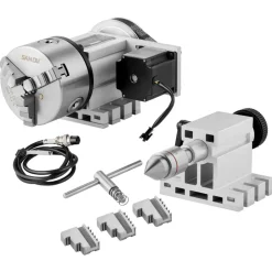 VEVOR Dividing Head, K11-100mm 3-Jaw Chuck, CNC Router Milling Machine Rotational Axis 4th Axis A Axis Indexing Head, 2.6