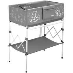 VEVOR Dog Bathtub, Elevated Dog Bath Tub, Collapsible Pet Bathing Grooming Wash Station, Portable Foldable Space-saving, with Built-In Drain Hose for Small and Medium Pet Cat Indoor & Outdoor, Gray