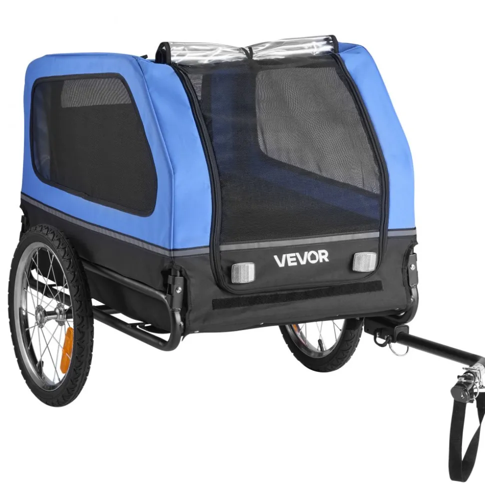 VEVOR Dog Bike Trailer, Supports up to 88 lbs, Pet Cart Bicycle Carrier for Small & Large Dogs, Easy Folding Frame with Quick Release Wheel, Universal Bicycle Coupler, Reflector, Flag, Internal Leash