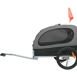 VEVOR Dog Bike Trailer, Supports up to 88 lbs, Pet Cart Bicycle Carrier, Easy Folding Frame with Quick Release Wheels, Universal Bicycle Coupler, Reflectors, Flag, Collapsible to Store, Black/Gray