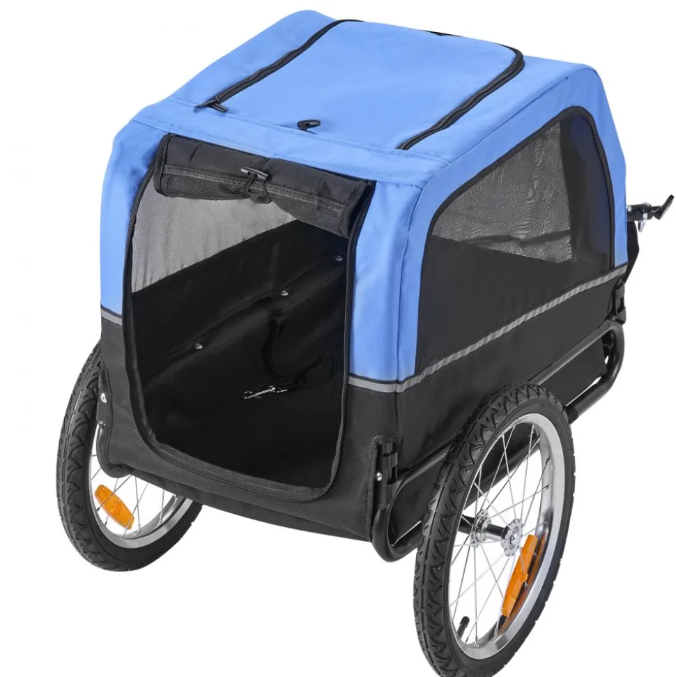 VEVOR Dog Bike Trailer, Supports up to 66 lbs, Pet Cart Bicycle Carrier for Small & Medium Dogs, Easy Folding Frame with Quick Release Wheel, Universal Bicycle Coupler, Reflector, Flag, Internal Leash